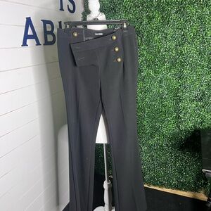 Express Black Dress Trousers with Sailor Button Detail